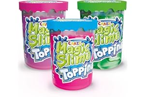 CRAZE Magic Slime con Topping Glitter, Set 3 Barattoli, Giocattolo Bambini Sicuro e Non Tossico, 70ml