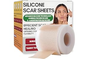 H HYDRO SIP Silicone Scar Tape for Surgical Scars, Silicone Scar Sheets for C-Section, Tummy Tuck, Keloid and Surgical Scars, Face Tape, Medical Grade Scar Tape by Hydro. (1.6'' x 60''Roll-1.5M)