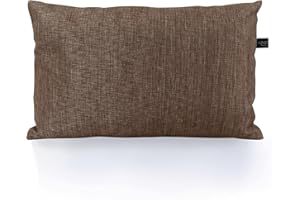 LILENO HOME Funda de cojín para exteriores, 40 x 60 cm, color marrón, 2 fundas de cojín [sin relleno] – Funda de almohada impermeable con cremallera – Funda de almohada para salón