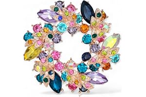 GFM® Vintage Inspired Art Deco Flower Crystal Brooch for Wedding Birthday Anniversary