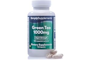 ‎SIMPLY SUPPLEMENTS Grüner Tee Extrakt 1000mg - 120 Kapseln - Geeignet für Veganer - Versorgung für 40 Tage - SimplySupplements