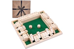 Jaques of London Wooden Shut the Box Game 4 Player | Premium Traditional Educational Dice Games | Since 1795