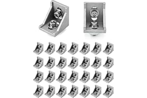 QWORK 30pcs 40x40 Angulo Ranurado de Aluminio, Para Perfiles y Tubos