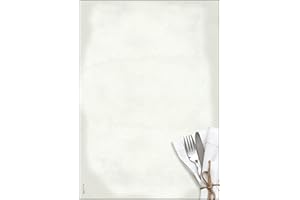 SIGEL Dp125 Papier à Lettres, 21 X 29,7 cm, 90G/M², Menu de Restaurant, Blanc et Gris, 50 Feuilles