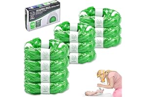 DYDHRER Nappy Bin Refill,10 Pack Nappy Bin Refill Bags compatible with Tommee Tippee Twist & Click Refill- Max Odor Lock and Germ Protection, Newborn Baby Diaper Pail Liner(Green)
