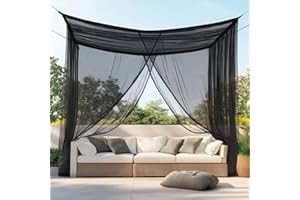 UB-STORE Moustiquaire pour Patio 3 x 3 M | Très Grandes Tailles Et Tissu Conçu pour L'Extérieur | Noir Maille De Protection Contre Les Insectes pour Gazebo, Porche Et Terrasse De Jardin