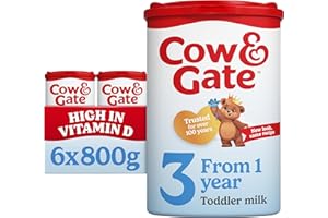Cow & Gate 3 Toddler Baby Milk Powder Formula, 1-2 Years, 800 g (Pack of 6)