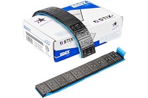 ‎STIX Stix 50 Streifen Klebegewichte Edgy Slim Auswuchtgewichte 60g 12x5g schwarz 3,5mm verzinkte Stahlgewichte mit breitem Klebeband für Alufelgen & Schwarze Pkw Felgen