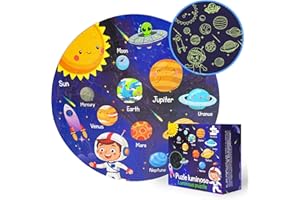 DALALA Puzzle Sistema Solar para niños (70 Piezas) - Puzzle 4 años y 5 6 7 8 - Juguetes niños 5 años - Juguetes Educativos Puzle Redondo XL Planetas Sistema Solar - Regalo niño puzle 5 años