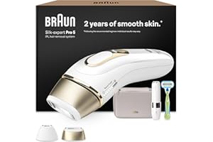 Braun Silk·expert Pro 5 Epilatore Luce Pulsata, Depilatore Corpo Donna, Alternativa al Laser Peli, Con Custodia, Mini Depilatore Viso, 2 Testine, Luce Pulsata Braun, Idea Regalo, PL5156