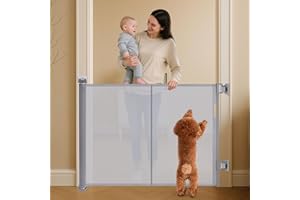 WODONDOG Griglia di protezione per scale allungabile per bambini, 150 CM Cancelletto estensibile per scale per animali domestici, per scale estraibile, per scale, porte, corridoi, interni ed esterni