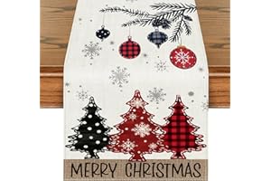 Kuvarix Christmas Table Runner, Christmas Decoration, Table Runner, 33 x 183 cm, Washable Winter Xmas Kitchen Table Decoration, Indoor, Holiday, Party Decor, Table Decoration