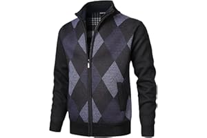 Herothorn Uomo Cardigan Felpa Cappotto Lana imbottito Tops con Cerniera Lavorato a Maglia Maglione Stand colletto con 2 Tasche Caldo Maniche Lunghe Calda Casual Cappotti Inverno Manica Lunga Invernale