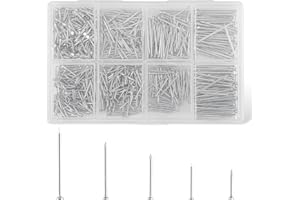 HonQiShiMY 900 Pezzi Assortimento di Chiodi,chiodi assortiti,Chiodi per Muro per Appendere Quadri da Parete, senza testa e per appendere quadri, Lavorazione Legno, Cartongesso e Pino