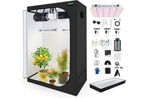 BOSYTRO Crecer Carpa Kit Completo, Armario Cultivo Interior, Luz para Plantas, Hidroponia Kit Completo, 600D Lona con termohigrómetro y Temporizador, Apto para Uso Interior y Exterior(120x60x180 cm)