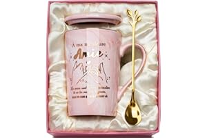 YIKILYLIFE Cadeau Meilleure Amie, Cadeau Amie Femme Mug 400ml, Cadea-u Anniversaire Amie Tasse Marbré Céramique, IIdee Cade-au Amie pour une Amie, Fait à la Main, avec Cuillère, Boîte Cadea-u, Carte