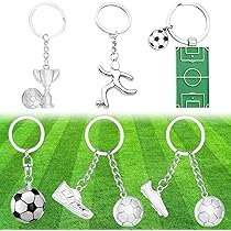 SIYINGSAERY 16 Stuks Mini-Voetbal Sleutelhangers, Sportbal Sleutelhanger, Cadeau Voor Jongens, School, Carnaval, Beloning - Wit, M