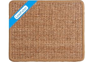 LSAIFATER Mata do drapania dla kota, naturalna mata sizalowa, chroń dywany i sofy (38 x 30 cm, brązowa)