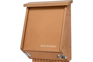 WHITEHORSE 4-Compartment Bat House - A Premium Cedar Bat Box That is Built to Last - Enjoy a Healthier Yard with Fewer Mosquitos While Supporting Bats (Brown)