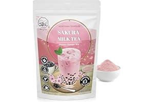 Sakura Cherry Blossom Bubble Milk Tea Instant 3in1 Powder Mix - 1kg (33 Drinks) | For Boba Tea, Milkshake, Blended Frappe and Bakery | Authentic Taiwan Recipe | No Preservatives by Moriyama Teahouse