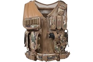 TACTICAL AREA Gilet tattico d'élite ultraleggero regolabile con aria compressa, adatto agli appassionati militari per usare pistole ad aria compressa per cacciare giubbotti da caccia all'aperto in campeggio e giochi di battaglia.