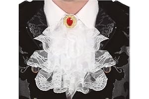 FIESTAS GUIRCA Jabot cravatta ascot colletto vittoriano in pizzo bianco