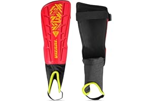 Vizari Malaga Football Shin Pads - Adults & Kids Shin Pads With Superior Ankle Support - Non-Slip Adjustable Straps Shin Pads For Men and Women