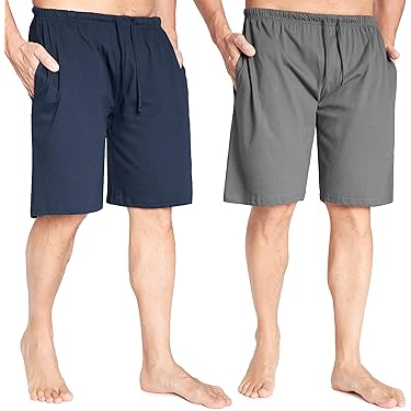 Huayuzh Pyjamabroek voor heren, korte pyjama, katoen, set van 3