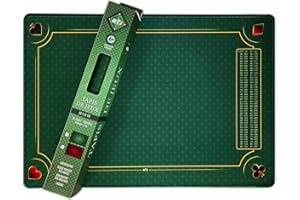 MTJ - Tapis Belote de Luxe Galonné - 60x40 cm - Matière Jersey Néoprène - Fabrication Française (Vert)