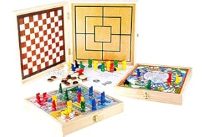 Jeujura 100 Giochi da Tavolo in Scatola di Legno, Multicolore, Taglia Unica, JeujuraJ11855