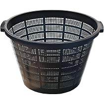 GarPet Wasserpflanzenkorb Rund 22 Cm – Für Teich Und Gartenteich, Inkl. Pflanzsubstrat-Halterung, Schwarzer Kunststoff