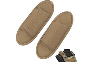 Voarge Lot de 2 Coussinets d'épaule, équipement Airsoft Holster Epaule,Epaulière de Rechange en Nylon pour Sac de Voyage,Sac a Dos,Sangles Kaki