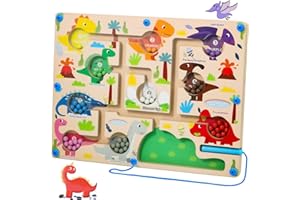 Zocipro Dinosaurios Laberinto Magnetico de Colores y Números, Juguetes Montessori 2 3 4 5 Años, Juego Educativo de Puzzle para Contar y Clasificar Colores, Regalos para Niños y Niña