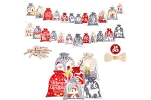 ONBAGLST 24 Advent Calendar for Filling, Christmas Calendar for Filling, 18 x 13 cm Large Advent Calendar Fill Yourself, Advent Calendar Bags, Advent Calendar 2025 Children
