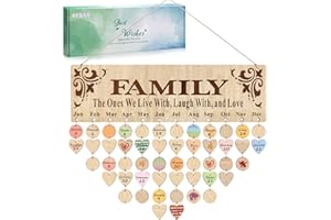 Novelty Grandma Grandparents Gift from Grandchildren, Ufkaa Unique Wooden Birthday Calendar, Mum Family Christmas Mothers Day Present, Nana Grandad Gifts, Nanny Mummy Gifts