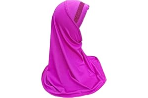 Yaqeen Girls instant headscarf hijab al Amira with glitter borde, readymade pull on scarf, ideal for any occassion school/nursery
