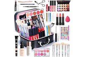 LHLXZQ Set de Maquillaje Completo Profesional, Conjunto de Bolsa de Maquillaje de Lujo Portátil con Sombra Ojos, Brillo Labios, Rubor, Base Maquillaje, Lápiz Labial y Más para Mujeres y Niñas #1