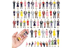 HILKKET 60 stycken minifigurer, 1:50 H0 miniatyrmänniskor, olika poser målade miniatyrfigurer, små figurer, människor för min