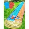 Dimple Slip and Slide Inflatable Water Slide with Sprinkler and 2 Bodyboards - Perfect Summer Toy for Kids with Build in Sprinkler for Backyard - 16ft x 5ft