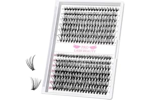 PRO LASHBEAUTY Sztuczne rzęsy, pojedyncze, 280 sztucznych rzęs 30D + 40D, opakowanie pojedynczych sztucznych rzęs 3D w kępkach (30+40-D-9-15mix)