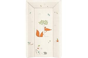Ceba Baby Matelas à Langer Bebe ridge 70x50 cm, 80x50 cm Lavable pour Filles et Garçons - Renard 70x50 cm