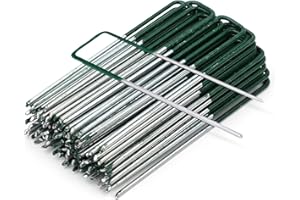 GroundMaster 6" Galvanised Steel Artificial Grass Staples – 150mm Heavy Duty U-shaped Tent Pegs - Durable Ground Pegs for Membrane, Landscaping Fabric, Tents & Garden Securing (Pack of 20)
