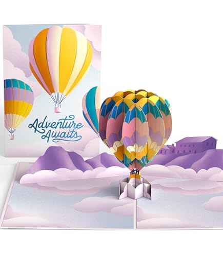Bon Voyage Abschiedskarte Mit Heißluftballon Motiv - Inkl. Umschlag
