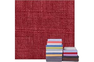 AQIGR Fundas de Cojines para Asientos de Silla de Jardín, Tela de Lino Funda de Reemplazo con Cremallera, Antideslizante, para Cojín Cuadrado de Cocina Comedor Sofá(Burgundy,45x45x8cm Thick)