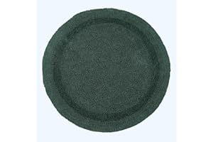 Homescapes Okrągła mata łazienkowa leśna zieleń, Premium dywanik łazienkowy 80 cm, bawełniany dywanik łazienkowy z dwustronnym wzorem