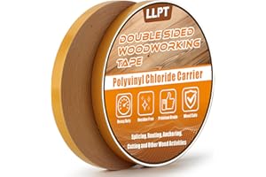 LLPT Dwustronna taśma klejąca do obróbki drewna 13 mm x 45,5 mm x 0,22 mm, każdy zestaw 2 naklejek dwustronnych stolarzy, zdejmowane, bez pozostałości, do modelu drewnianego (WT05150Y2)