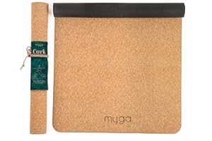 Myga Cork Yoga Mat – Natural Non-Slip Eco-Friendly Cork & Rubber Yoga Mat for Hot Yoga, Pilates & Fitness – Lightweight Travel Exercise Mat for Men and Women | 183 x 66cm