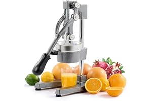 CO-Z Presse Agrumes Manuel Professionnel Silencieux en Acier Inoxydable de Qualité Alimentaire Broyeur Jus Presse Orange Lime Citron Pommes Fruit, Gris