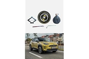 D'ANGELO 1988 Ersatzrad Set 16 Zoll kompatibel mit Toyota Yaris Cross, C-hr (nicht im Unterbau) mit Wagenheber, Schlüssel und Tasche 145/90r16