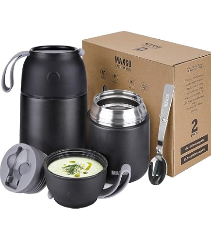 Lazycozy Thermos Speiseflasche 800 Ml – Vakuumisoliert Aus Edelstahl, Auslaufsicher, Hält 12h Warm/kalt, Mit Löffel & Tasche